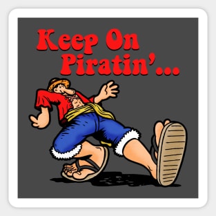 Keep On Pirating Vintage Retro Pirate Anime Parody Sticker